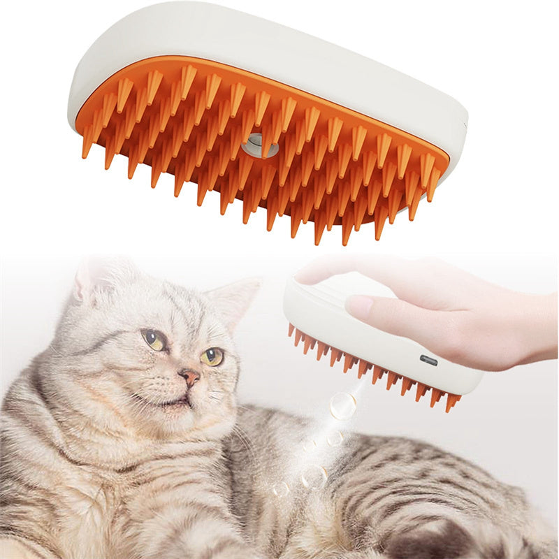 USB Rechargeable Pets Steam Brush Spray Massage Comb