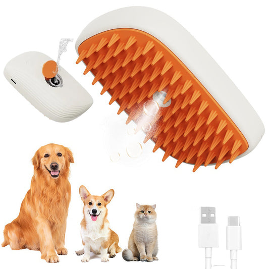 USB Rechargeable Pets Steam Brush Spray Massage Comb