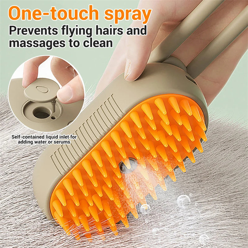 Steamy Pet Brush 3 In 1 Electric Spray