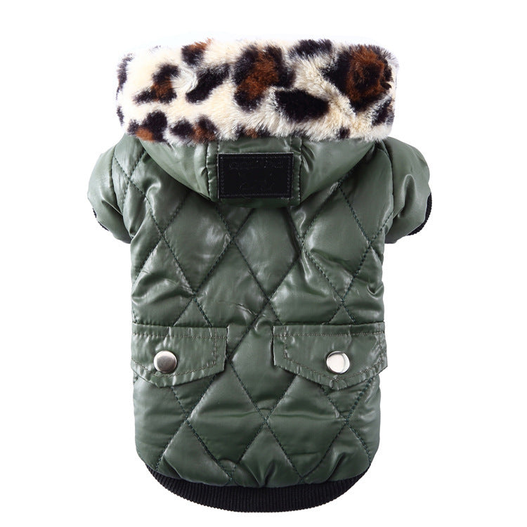 Dog autumn and winter fur collar coat