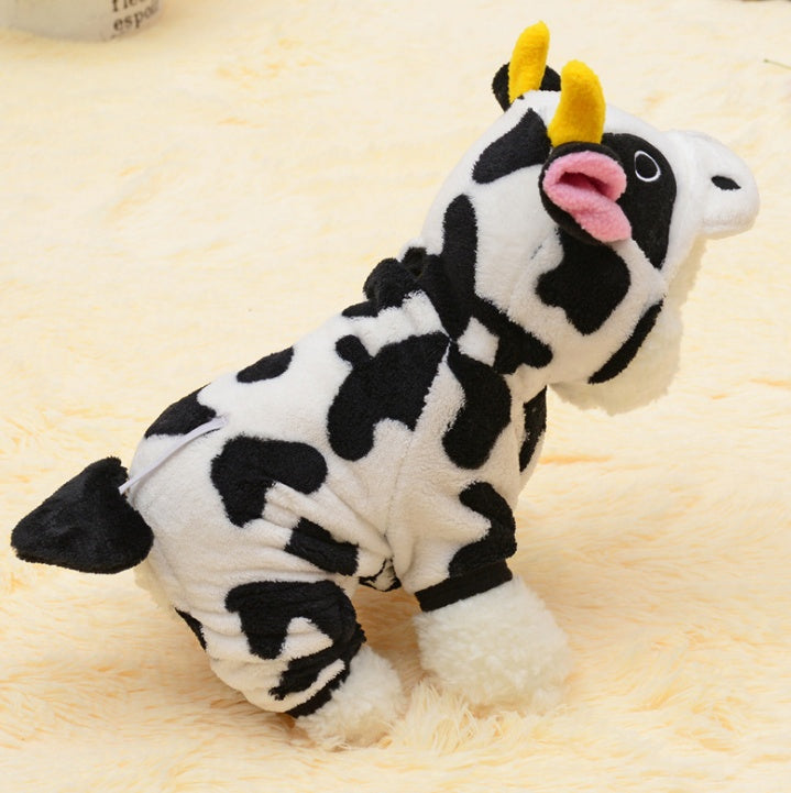 Cat Coat Warm Cow Costume