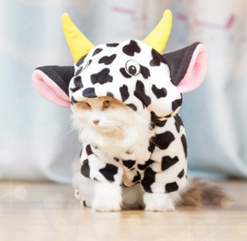 Cat Coat Warm Cow Costume