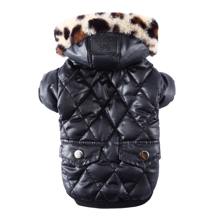 Dog autumn and winter fur collar coat